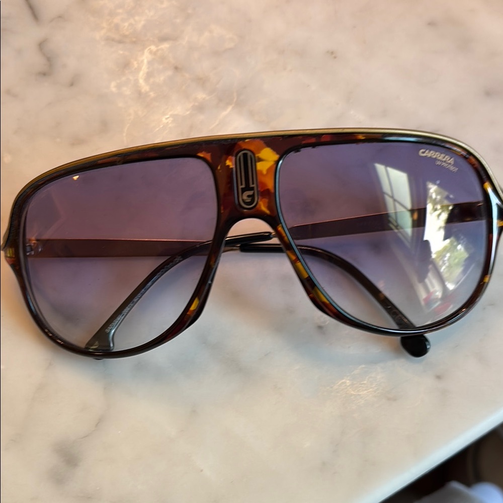 Carrera Tortoise Sunglasses with Purple Lenses